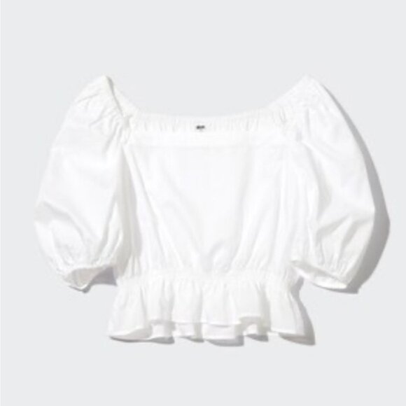 Uniqlo Cropped White Top - Picture 1 of 1